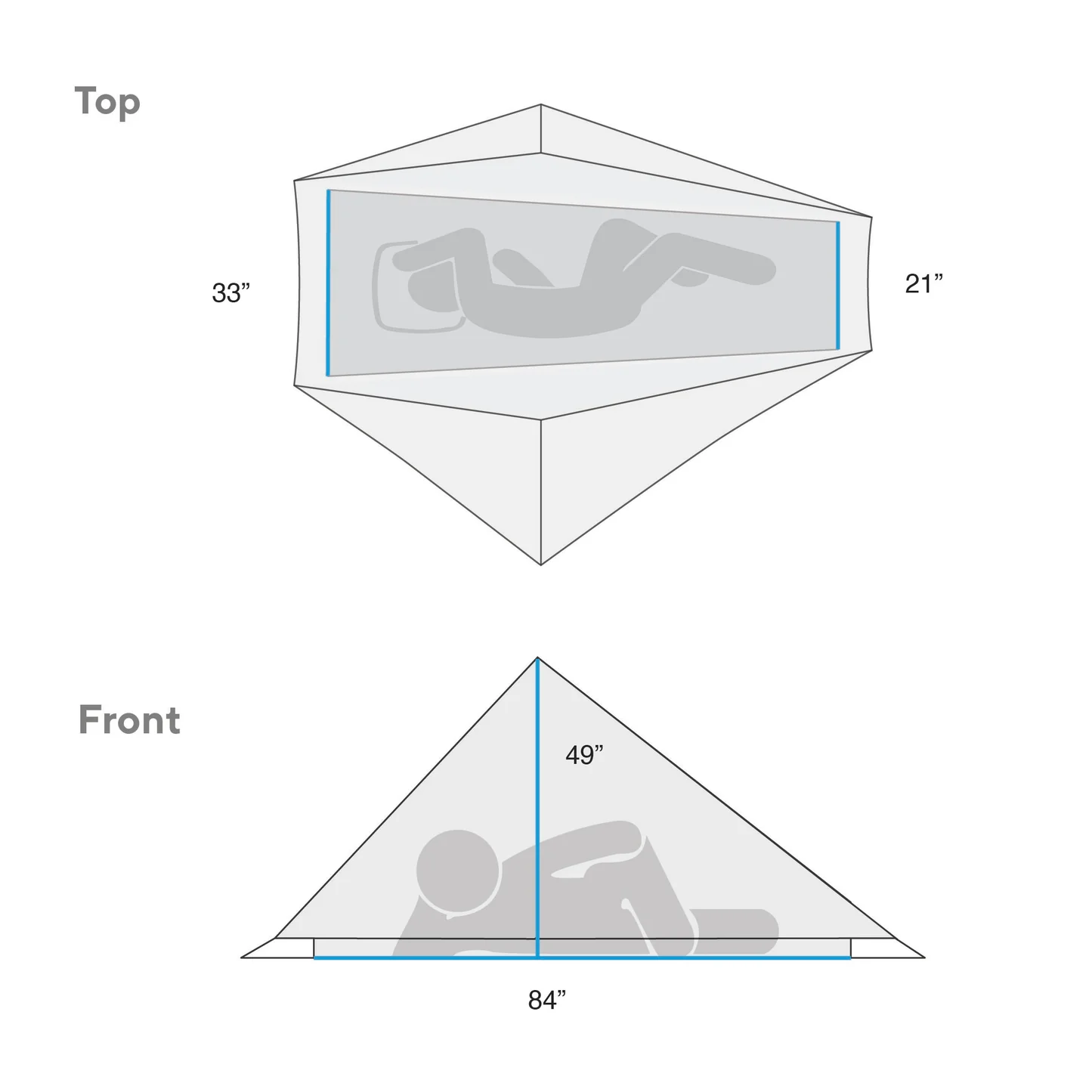 Gossamer Gear The one Tent Diagram with Measurements and Schematics