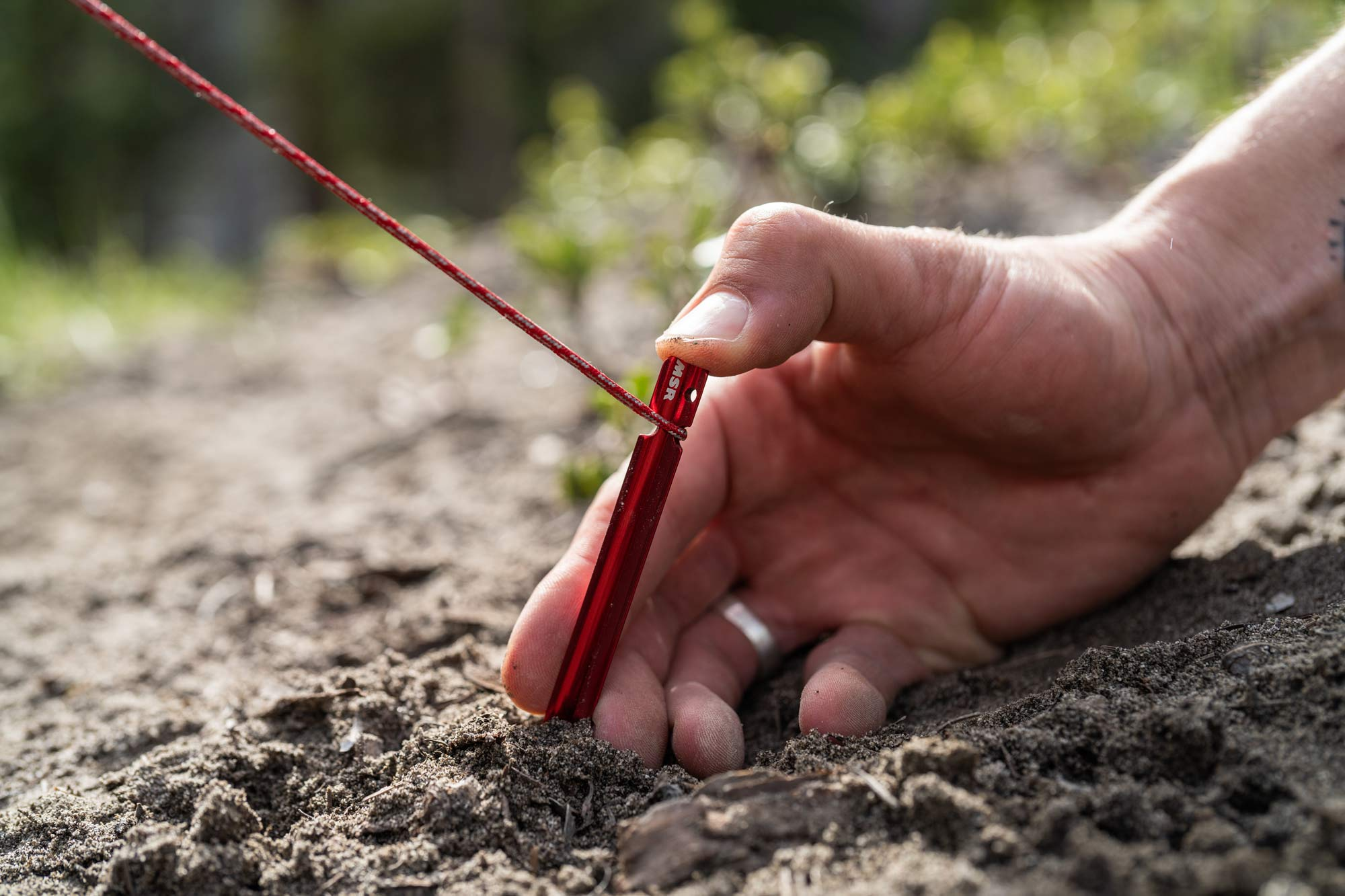 Staking Out Tent With MSR Mini-groundhog