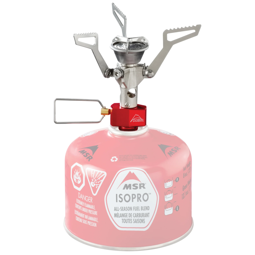 MSR Pocket Rocket 2 attached to Isobutane Canister